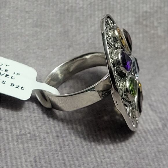 Bali Legacy Multi Gemstone Florel Ring Size 7 - Picture 9 of 14